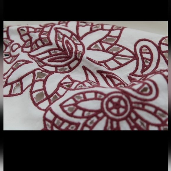 Boho Medium Embroidered Cream Womens Viral New Summer Granola Blouse - Picture 6 of 13